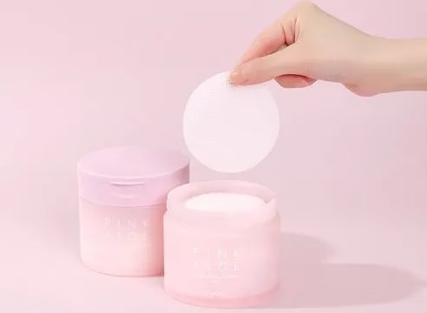 비쥬얼 핑크 알로에 클렌징 세럼 패드 180ml (60매)