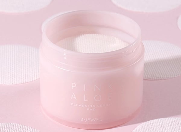 비쥬얼 핑크 알로에 클렌징 세럼 패드 180ml (60매)